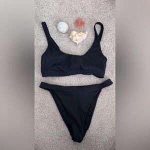 PacSun Black Ribbed Swimwear